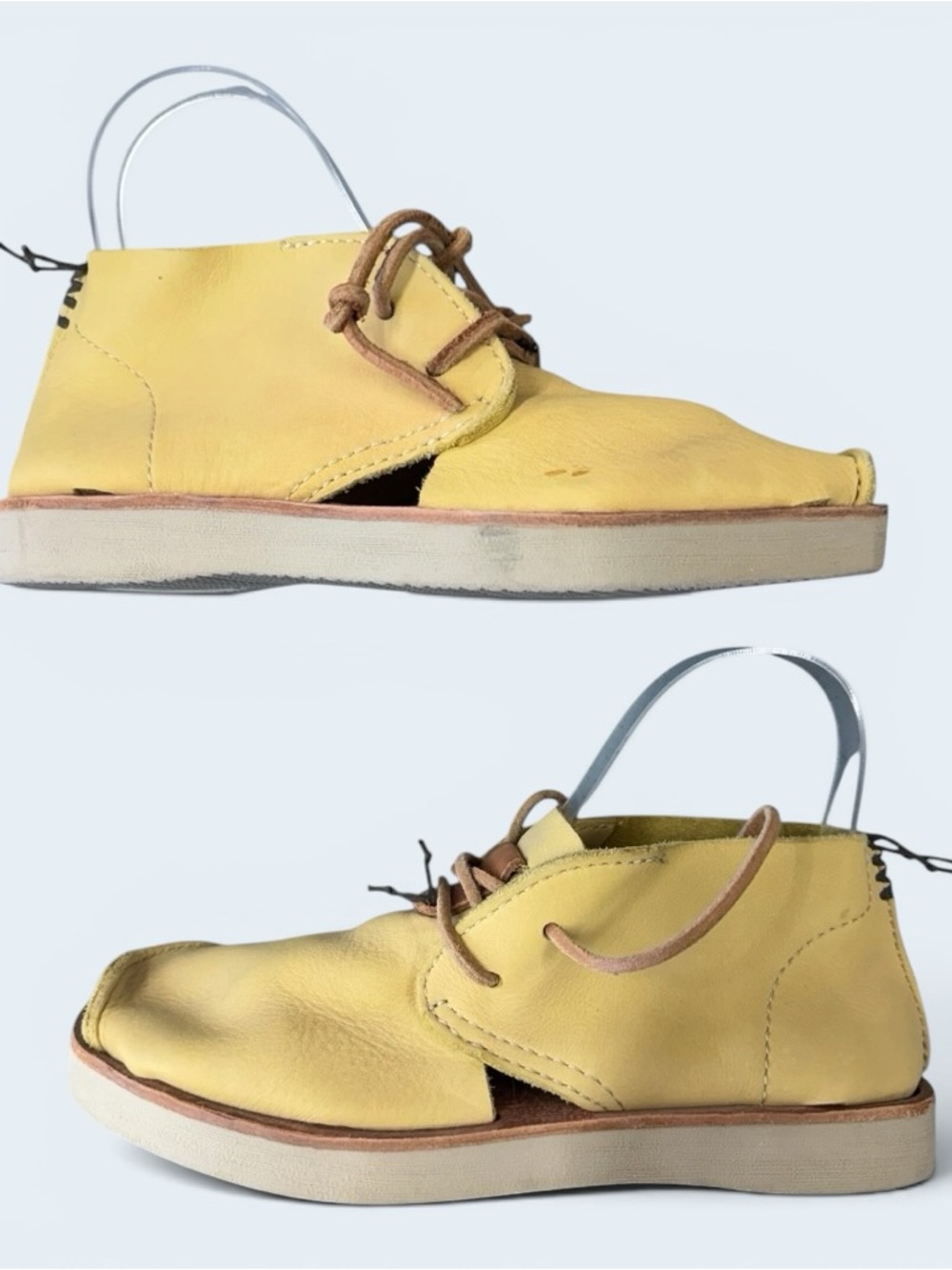 Satorisan yellow leather cutout chukka boots Size 37